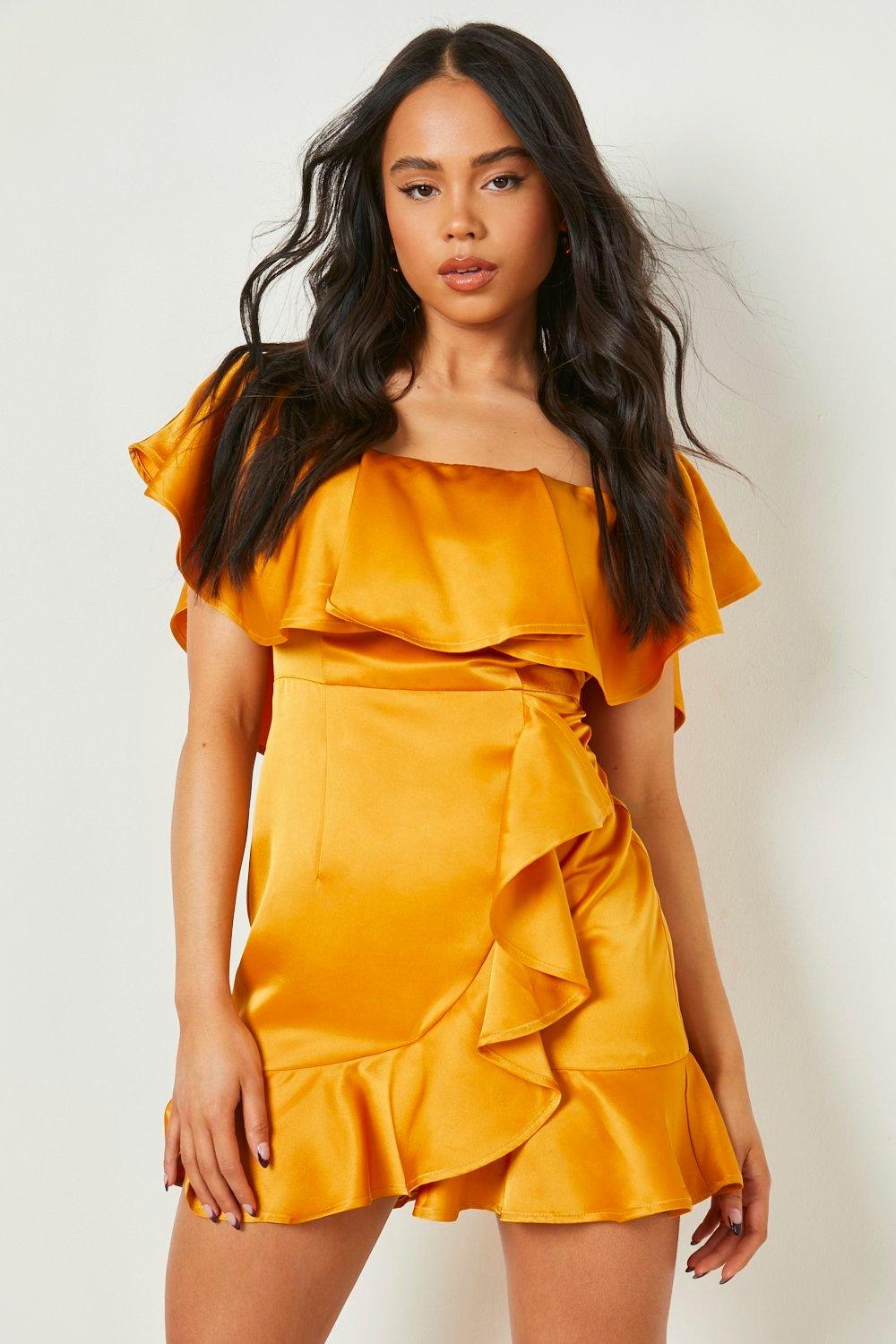 Boohoo burnt 2024 orange dress